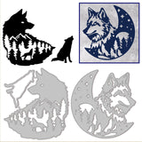 Wolf Carbon Steel Cutting Dies Stencils, for DIY Scrapbooking, Photo Album, Decorative Embossing Paper Card, Wolf, 115~120x110x0.8mm, 2pcs/set