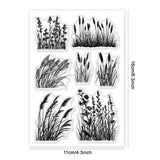 Custom Summer Theme PVC Plastic Clear Stamps, for DIY Scrapbooking, Photo Album Decorative, Cards Making, Bulrush, 160x110mm