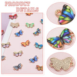 50Pcs 10 Colors Alloy Enamel Connector Charms, Light Gold, Butterfly, Mixed Color, 11.5x21x2mm, Hole: 1.6mm, 5pcs/color