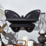 Hanging Wooden Crystal Display Shelf, Black Crystal Holder Stand, Rustic Divination Pendulum Storage Rack, Witch Stuff, Easy to Assemble, Butterfly Pattern, 230x340x70mm