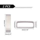 Stainless Steel Belt Keeper Belt Strap Loop Ring Buckle Parts, for Men's Belt Fixing, Stainless Steel Color, 45x12x17mm