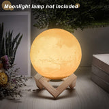 6 Sets 3 Styles Moon Lamp Wood Bottom, Detachable Night Light Solid Wwood Base, 6~8.5x6~8.5cm, 2 sets/style