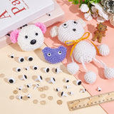 240 Sets 6 Style Plastic Craft Doll Eyes, Stuffed Toy Eyes, White, 9.5~19.5x16.5~20mm, 2pcs/set