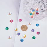 Resin Cabochons, Flat Round with Fish Scale, Mixed Color, 12x3mm