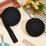 Polyester Non Slip Knitted Elastic Belt, Wave Silicone Gripper Elastic Band for Clothing Sewing, Black, 30x1.2mm, 10 yards/roll