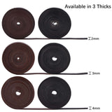 Flat Cowhide Leather Cord, for Jewelry Making, Black, 15x2mm