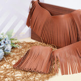 2 Meters PU Imitation Leather Tassels Trimming, for Costume Accessories, Peru, 150x0.5mm