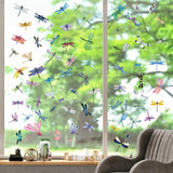 8 Sheets 8 Styles PVC Waterproof Wall Stickers, Self-Adhesive Decals, for Window or Stairway Home Decoration, Rectangle, Dragonfly, 200x145mm, about 1 sheets/style