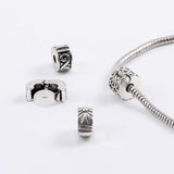 Alloy European Style Clasps, Column with S Shape, Antique Silver, 6.8x5.2x1.1cm, 40pcs/box