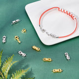 12 Sets 2 Colors Brass Fold Over Clasps, 1-Hole, Platinum & Golden, 24x7x4mm, Hole: 1mm, 6sets/color