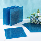 Transparent Acrylic Sheets, with Glitter Powder, Square, Dodger Blue, 150x150x2.8~3mm