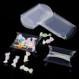 Transparent PVC Pillow Favor Box Candy Treat Gift Box, for Wedding Party Baby Shower Packing Box, Clear, 9x7x2.5cm