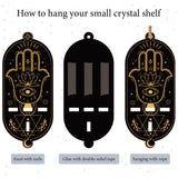 DIY Oval Poplar Wood Wall Display Stand Decorations, with Natural Black Stone & Synthetic Turquoise & Glass Dowsing Pendulum Pendants and Iron Screw, Hamsa Hand Pattern
