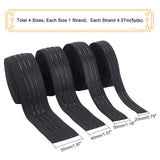 20Yards 4 Style Polyester Elastic Ribbon, Non-slip Ribbon, Flat, Black, 20mm, 5yards(4.57m)/Style