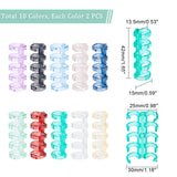 20Pcs 10 Colors Platic Binding Combs, 5 Ring Loose Leaf Book Binder Hinged Clamp, Comb Binding Spines, Mixed Color, 42~46.5x15~16x13.5~17mm, 2pcs/color