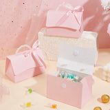 Wedding Favors Box DIY Set, including 1 Sheet Craft Papar, 1Pc Ribbon, 1Pc Beaded Handle, 2 Pairs Round Hook & Loop, for Making Handbag Shaped Paper Gift Package Box, Aquamarine, 12.7~51.3x0.95~15.2x0.02~0.2cm