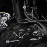18pcs 3 style Iron Safety Brooch Findings, Kilt Pins, for DIY Brooch Making, Platinum, 50~64x15~18x4.5~6mm, 6pcs/style