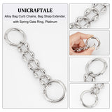 Alloy Bag Curb Chains, Bag Strap Extender, with Spring Gate Ring, Platinum, 14cm