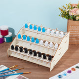 3-Layer Wooden Craft Paint & Brash Rack, Pigment Organizer Holder, for Paint Tool Storage, Wheat, Finished Product: 29x27x13cm