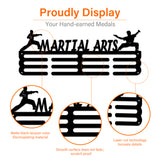 Sports Theme Iron Medal Hanger Holder Display Wall Rack, with Screws, Martial Arts Pattern, 150x400mm