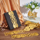 Polyester Heart Floral Embroidery Lace Trim, Garment Accessories, Gold, 2-3/8 inch(60mm), about 4.37 Yards(4m)/pc