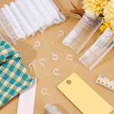 1500Pcs 3 Styles PP Plastic J-Hook Standard Tagging Attachments, PP Plastic Hooks, Hangtag Hooks, Plastic Standard Tagging Gun Fasteners, White, 45~105x15~58mm, 500pcs/style