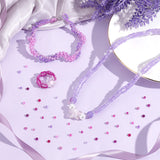 5190Pcs 15 Style Glass Seed Beads, Mixed Styles, Round, Purple, 3~4x2~3mm, Hole: 0.8~1mm, 13g/style