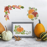 1Pc Autumn PET Hollow Out Drawing Painting Stencils, with 1Pc Art Paint Brushes, for DIY Scrapbook, Photo Album, Pumpkin Pattern, 300x300mm