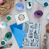 Custom PVC Plastic Clear Stamps, for DIY Scrapbooking, Photo Album Decorative, Cards Making, Rabbit, 160x110mm