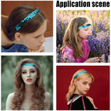 Wide Stretch Sparkling Headband, Elastic Sequin Headband, Hair Accessories for Girls, Deep Sky Blue, 172x29x1.4mm