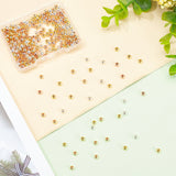 320Pcs 4 Style Brass Solid Beads, Long-Lasting Plated, Rondelle & Round, Mixed Color, 4x3.5mm, Hole: 1.6mm, 80pcs/style