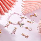 50Pcs Alloy Enamel Pendant Decorations, Deer & Unicorn & Sakura Flower & Envelope & Rainbow, with 304 Stainless Steel Lobster Claw Clasps, Mixed Color, 27~29mm