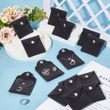 Square Velvet Jewelry Pouches, Jewelry Gift Bags with Snap Button, for Ring Necklace Earring Bracelet, Gray, 5.9x6x0.9cm