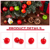 30Pcs 3 Colors Mini Foam Imitation Apples, Artificial Fruit, for Dollhouse Accessories Pretending Prop Decorations, Mixed Color, 38~43x34~35mm, 10pcs/color