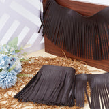 2 Meters PU Imitation Leather Tassels Trimming, for Costume Accessories, Coffee, 150x0.5mm