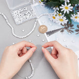 2 Strands Frosted Synthetic Howlite Round Bead Strands, 4mm, Hole: 1mm, about 83~96pcs/strand, 14.90~15.6''(37.84cm)