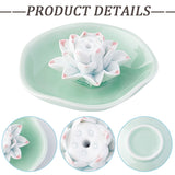 Porcelain Incense Burners, Lotus Incense Holders, Home Display Decorations, Honeydew, 101x41.5mm