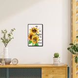 Tinplate Sign Poster, Vertical, for Home Wall Decoration, Rectangle, Sunflower Pattern, 300x200x0.5mm