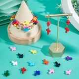 300Pcs 10 Colors Opaque Acrylic Beads, Cross, Mixed Color, 16x12x4.5mm, about 30pcs/color