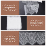 3 Yards Polyester Eyelash Lace Ribbons, Flower Lace Trim, Garment Accessories, White, 5-1/2~6-1/8 inch(140~155mm)