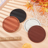 4Pcs 4 Colors Litchi Grain PU Leather Bag Bottoms, Flat Round, Mixed Color, 12x0.4cm, Hole: 5mm, 1pc/color