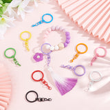 36Pcs 9 Colors Spray Painted Iron Keychain Swivel Clasps, with Lobster Claw Clasps, Mixed Color, 66.5mm, 4pcs/color