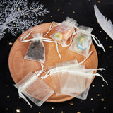 100Pcs Organza Gift Bags with Drawstring, Jewelry Pouches, Wedding Party Christmas Favor Gift Bags, Creamy White, 7x5cm