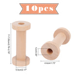 10 Pcs Wooden Empty Spools for Wire, Thread Bobbins, Wheat, 7~7.05x3cm