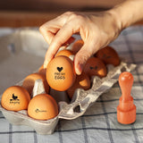 5Pcs 5 Styles Plastic Rubber Stamps with Wood Handles, DIY Egg Drawing Stamps, Chick, 55x20mm, Pattern: 18mm, 1pc/style