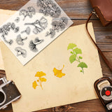 Custom PVC Plastic Clear Stamps, for DIY Scrapbooking, Photo Album Decorative, Cards Making, Stamp Sheets, Film Frame, Ginkgo Leaf, 160x110x3mm