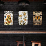 Vintage Metal Tin Sign, Iron Wall Decor for Bars, Restaurants, Cafe Pubs, Rectangle, Butterfly, 300x200x0.5mm