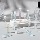 150 Sets 3 Styles Clear Glass Bottles, with Plastic Dropping Rod, Refillable Perfume Sample Bottle, Column, Ghost White, 0.9~1x1x4~6.25mm, Capacity: 1~3ml(0.03~0.1fl. oz), 50 sets/style