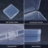 Transparent Plastic Bead Containers, Cuboid, Clear, 82x82x27mm, 10pcs/set