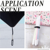 70Pcs Anti-Lost Silicone Pendant, for Electronic Stylus & Lighter Making, Black, 35x7x9mm, Hole: 3mm, Inner Diameter: 27mm